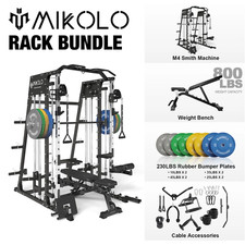 Smith Machine Home Gym, 2200 Lbs Power Rack Cage with Cable Crossover, Power Rac
