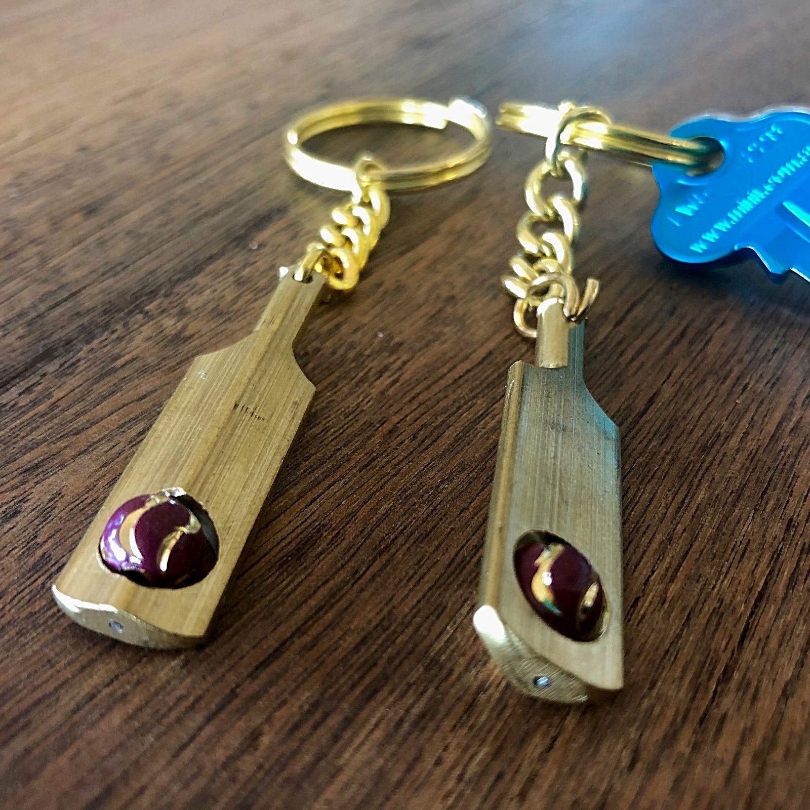 Cricket Bat Keychain Metal Brass Cricket Keyring Gifts Cricket