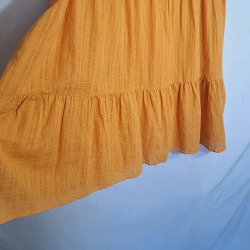 Knox Rose Womens Boho Flowy Rose Yellow Tiered Dress Short Sleeve Size XL New - Picture 6 of 12