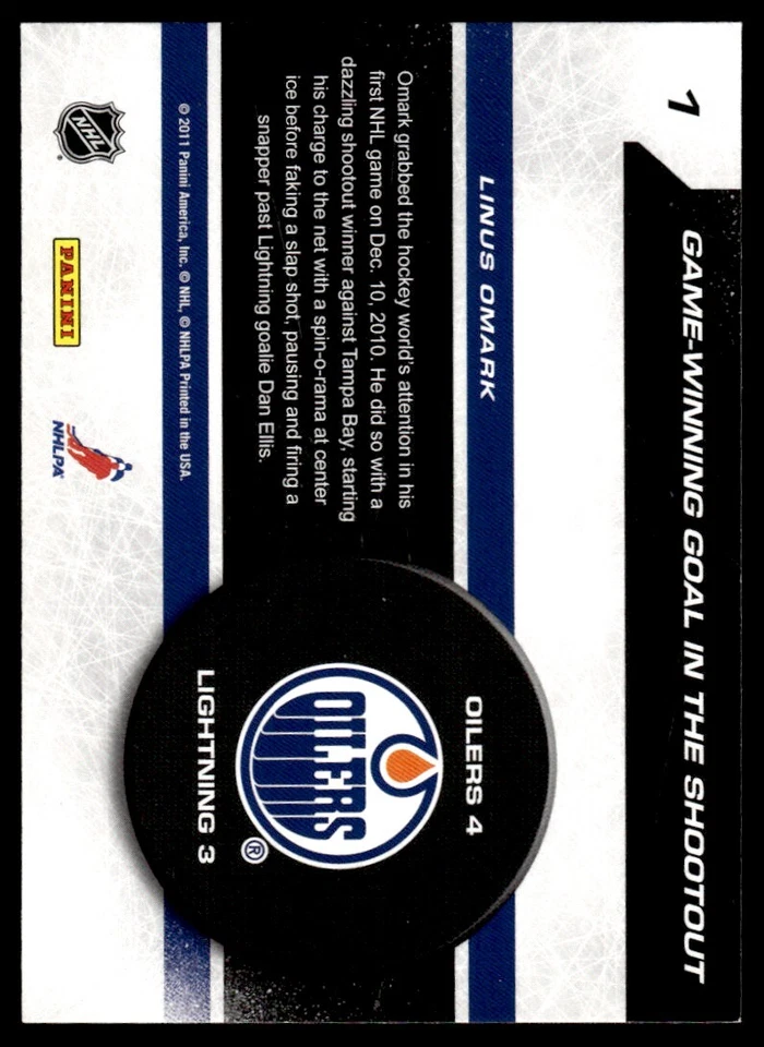 2011-12 Score Sudden Death Linus Omark Edmonton Oilers #1 - Image 2 of 2