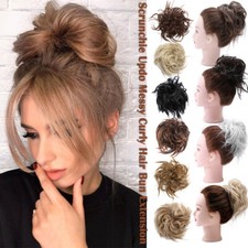 Curly Natural Messy Bun Hair Piece Scrunchie Updo Hair Extensions Real as Human