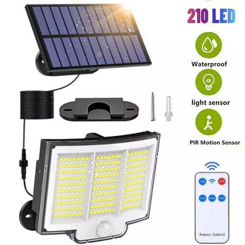Solar Power LED Wall Light Security Outdoor Garden Flood Lamp PIR Motion Sensor - Picture 2 of 13
