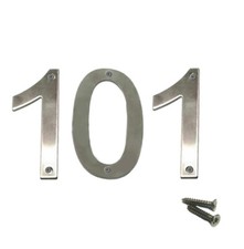 Screw On House Numbers - No 101 - Stainless Steel - 10cm - Door, Fence, Gate