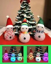 Color Changing Snowmen Figurines 7”H – Set of 3 