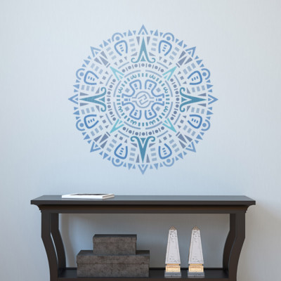 Azteken Mandala Schablone - Wiederverwendbare DIY Medaillon Motiv Vorlage