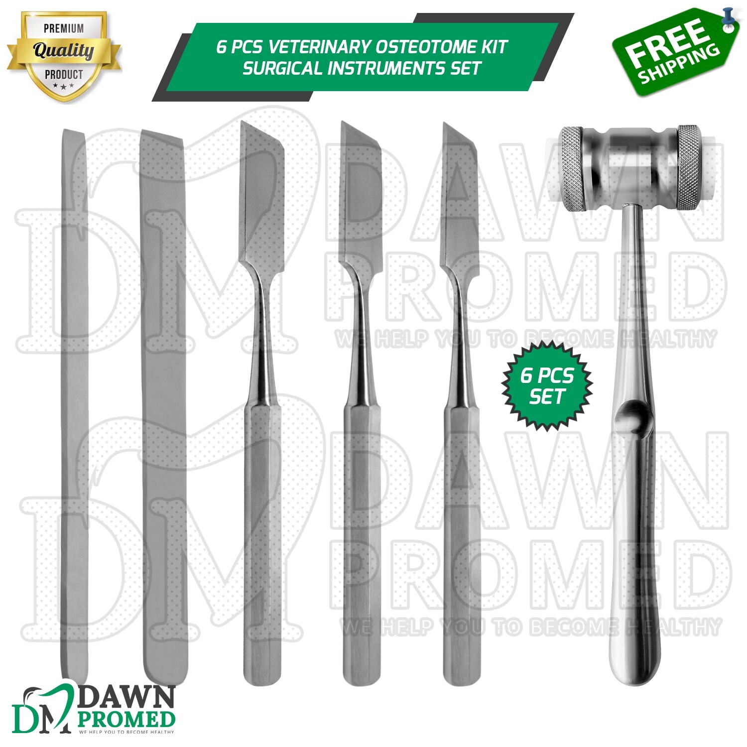 6 Pcs Veterinary Osteopathy Osteotome Kit Surgical Instruments Set German Grade eBay