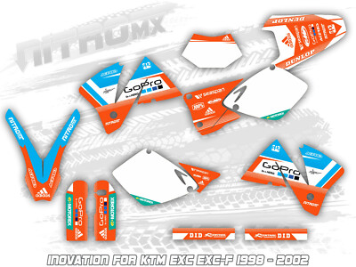 NitroMX Graphic Kit for KTM EXC EXC-F 1998 1999 2000 2001 2002 Enduro 125-520 CC
