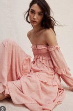 Free People X Spell & The Gypsy Clementine Mermaid Lurex Metallic Maxi Dress XL