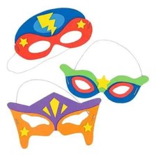 KIDS Superhero Mask Craft Kit 12 Pack FOR BIRTHDAYS AND PARTIES