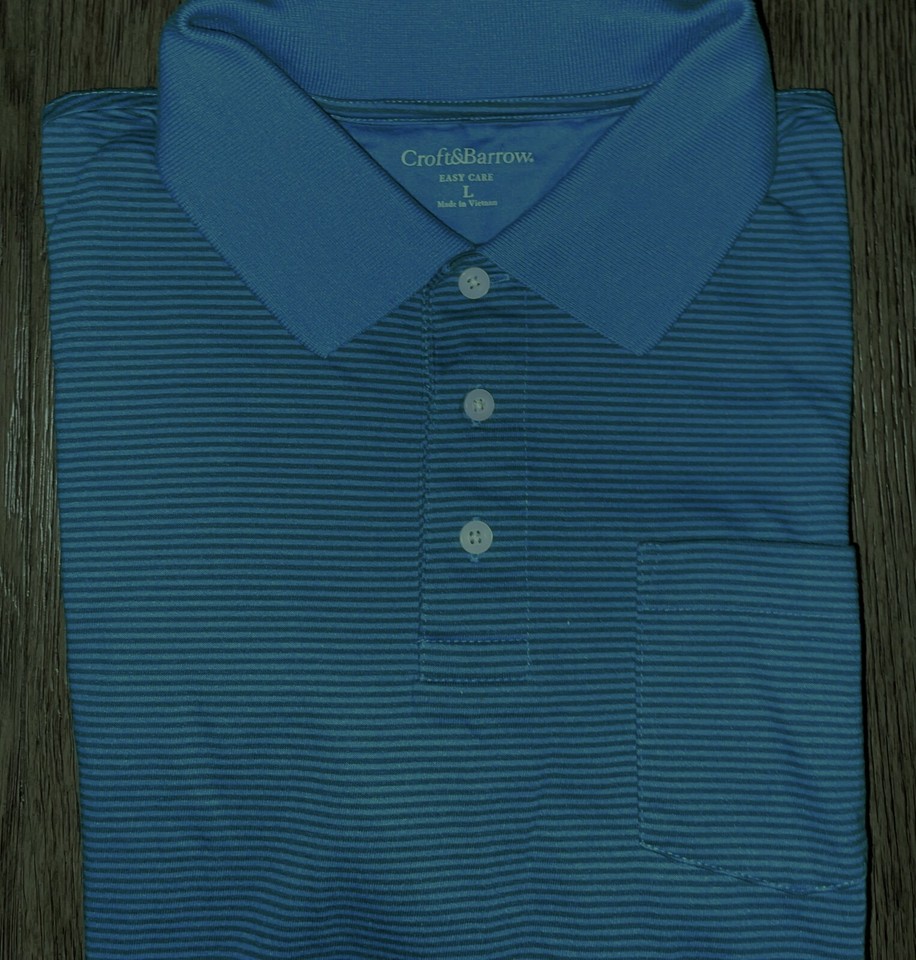 Mens Croft & Barrow Easy Care Short Sleeve Striped Polo Shirt Size