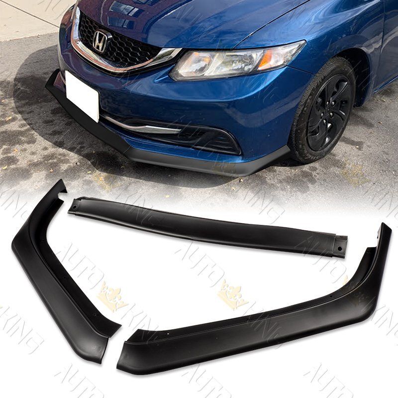 Black & Chrome Upper Grille For 2013-2015 Honda Civic Sedan - Front Bumper Hood Grille Replacement