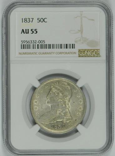 1837 Capped Bust Half Dollar AU 55 NGC
