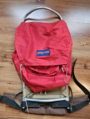 antique jansport aluminum frame hiking backpack Vintage Jansport Red External Aluminum Frame Hiking Camping Backpack Bag