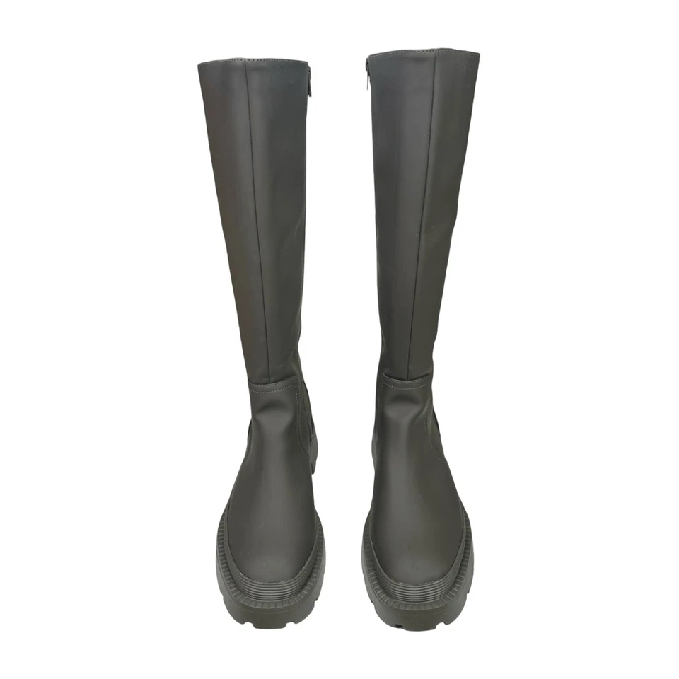 Botas Bar III Twyla Suela Hasta la Rodilla Talla 9.5M Oliva Resistente al Agua Cremallera Lateral Foto 2 de 4