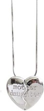 Mother Daughter Heart Pendant Necklace