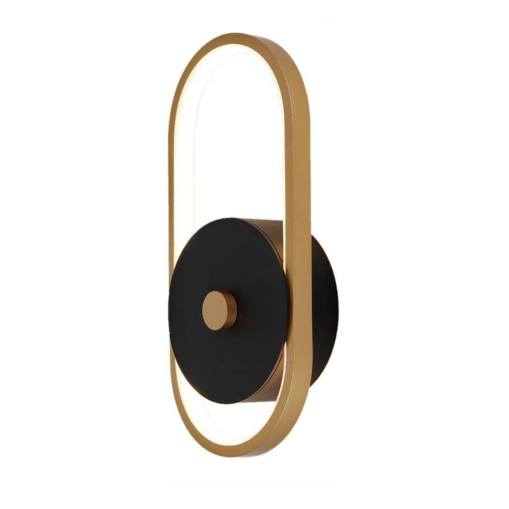 1 pz 15W LED Outdoor Wall Light (L33*W15*H4.4mm) 3000K Black+Antique Brass Body