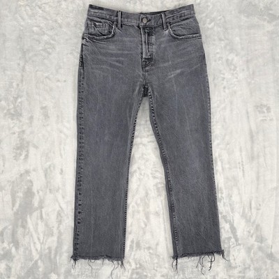 GRLFRND Jeans Womens 29 Fits 28x25.5 Tatum Midnight Rambler Raw Hem Button Fly
