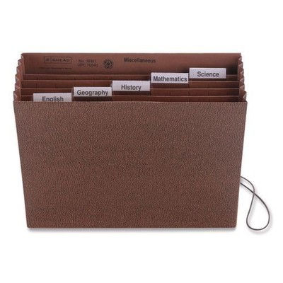 Smead Six-Pocket Subject File, 6 Sections, Letter, 5.25'' Exp, Redrope