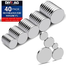 Small Rare Earth Magnets, 40 Pack, 5 Sizes - Neodymium Magnets for Refrigerat...