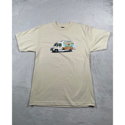 HUF Mens Cannitacos Food Truck Graphic T-Shirt Tan Small Streetwear Skate Tee