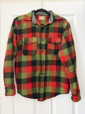 VTG 1960s Melton Wintermaster Wool Mackinaw Jacket Shirt Red Green Plaid Men