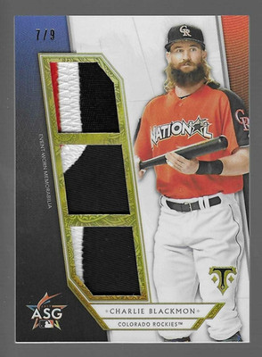 Charlie Blackmon 2018 Topps Triple Threads All Star Patches 7/9