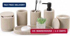 UFORU 6-Piece Bathroom Accessories Set,Resin Vanity Countertop Organizer