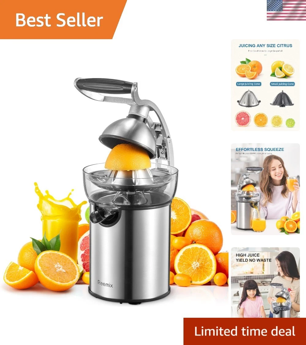 Electric Citrus Juicer Squeezer, Powerful Orange Juicer with Zine Alloy Die C...