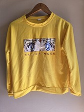 Sudadera para mujer Sailor Moon manga larga amarilla cuello redondo personaje de anime