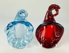 Clevenger Brothers lily leaf whimsey pair South Jersey glass