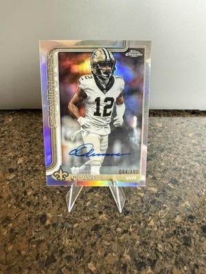 2025 Topps Chrome Chris Olave Auto Refractor /499 #BA-CO New Orleans Saints