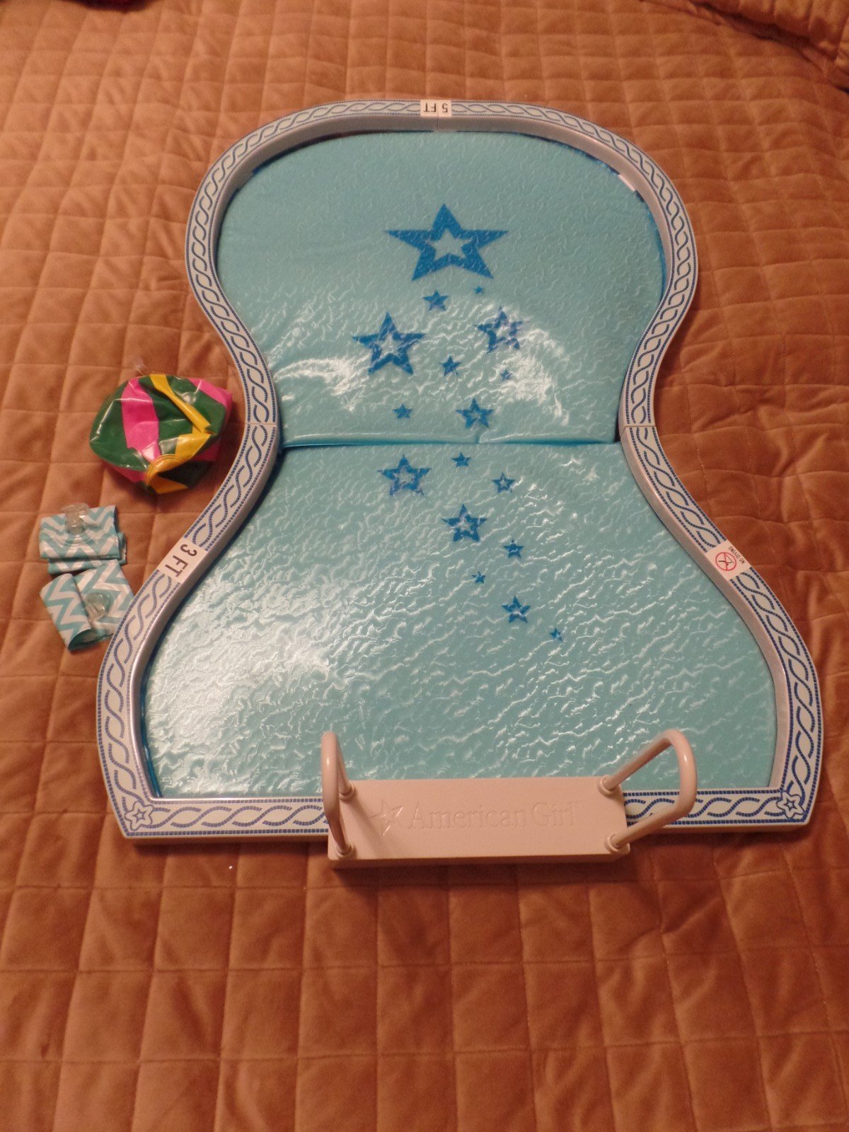 American Girl, 2019 Pretend Swimming Pool for 18" Dolls with Extras, Ex Con