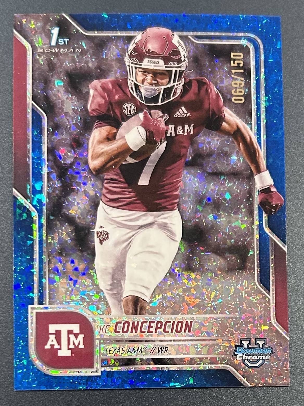 2025 Bowman U Chrome KC Concepcion 1st Blue Mini-Diamond /150 Texas A&M