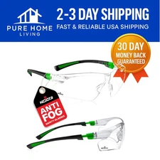 Unisex Anti-Fog Safety Glasses with Scratch Resistant Lenses - Adjustable Fit