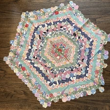 Vintage English Paper Piecing Work with Feedsack Fabrics 