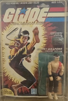 Rare 1985 Hasbro G.I Joe/Cobra Quick Kick (Silent Weapons) 34 Back Vintage MOC 