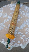 Vintage Asian Bamboo Rice Paper Parasol Umbrella