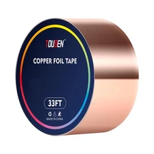 Single-sided conductive copper tape (0.002 in x 1 inch x 33 feet) 99.95% pure