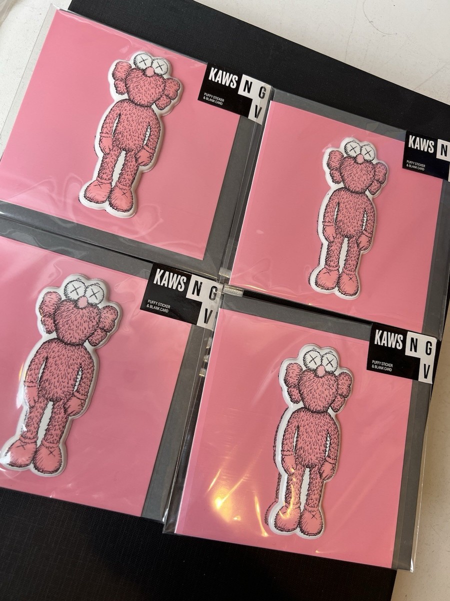 KAWS: BFF NGV Puffy Sticker and Greeting Card Pink Set Of 4 | eBay