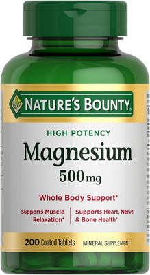 Nature's Bounty Magnesium Supplements 500 Mg 200 Count (Pack of 1)
