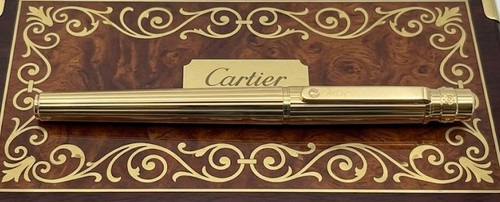 Cartier Santos de Cartier Rollerball Pen Luxury Gold Finish 2026 Full Boxed