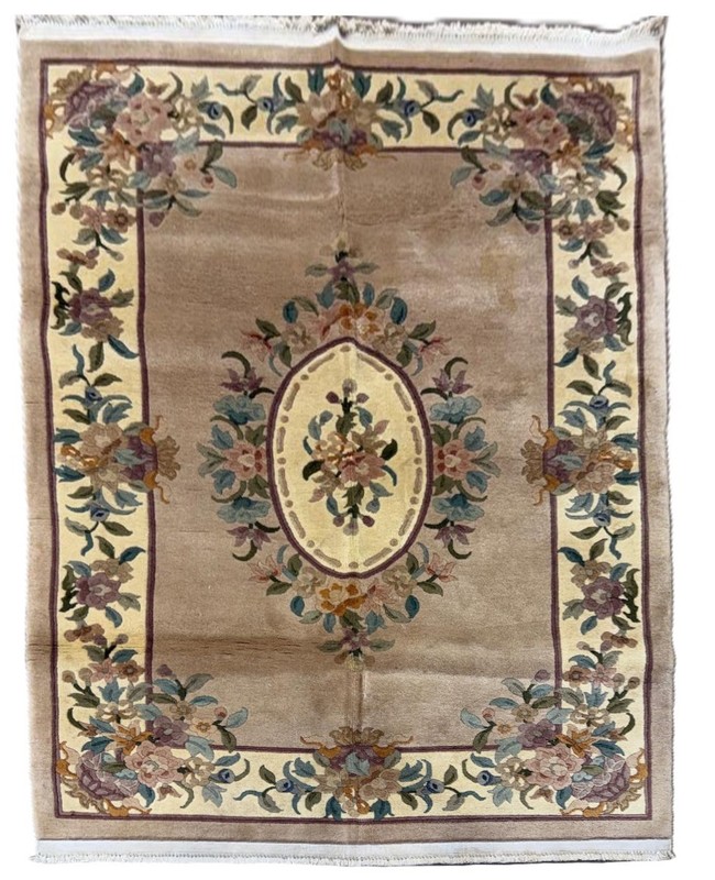 Amazing Hand Knotted Sino Tibet Pictorial Wool Area Rug 6 x 4 Ft