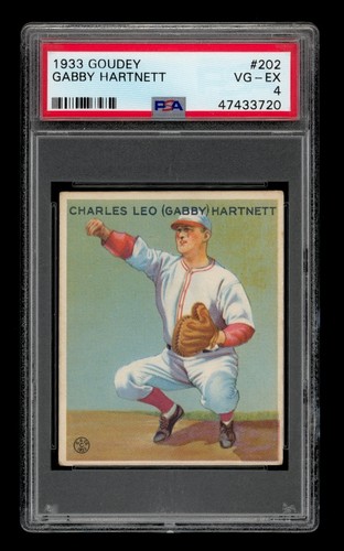 1933 Goudey Set-Break #202 Gabby Hartnett PSA 4 VG-EX