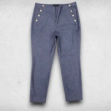 Banana Republic Pants Women 6 Dk Gray Sloan Gold Buttons Front Pockets Preppy
