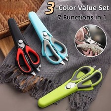 3 Stainless Steel Kitchen Shears Heavy Duty Scissors for Meat Fish Chicken Bones