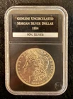 1884 P Morgan Silver Dollar Uncirculated In Clam Case Private Collector