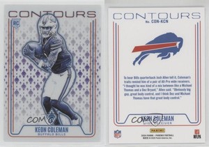 2024 Panini Phoenix Contours Purple Keon Coleman #CON-KCN Rookie RC