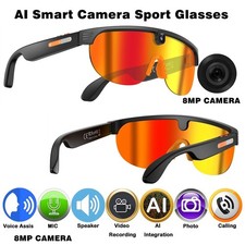 6K AI Smart Photochromic Camera Glasses Bluetooth Music Voice Assistant