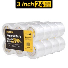 24 Rolls Shipping Packaging Box Packing Sealing Tape 2 Mil 3" x 110 Yard 330 FT