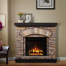 36 In. Freestanding Electric Fireplace in Tan